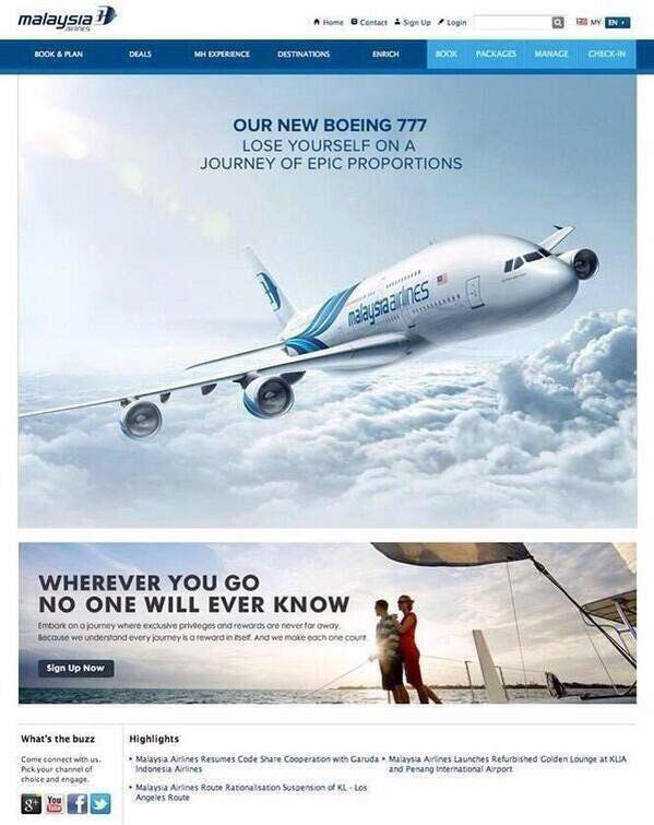 Malaysian Airlines Old ad is fake